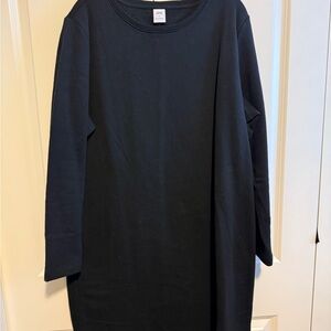 Black Long Sleeve Sweatshirt Dress